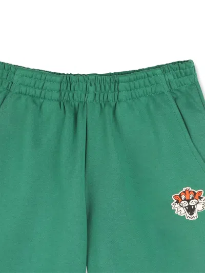 Kenzo Tiger-embroidered Shorts In Green