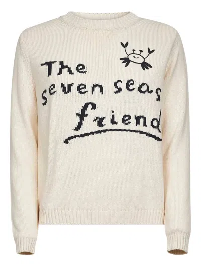 Weekend Max Mara Crab-motif Knitted Sweater In Neutral