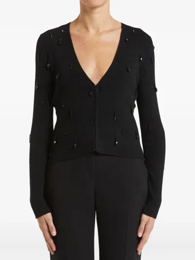 Pennyblack Sequin-embellishment V-neck Cardigan In Black
