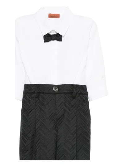 Missoni Herringbone-pattern Trousers Set In Black