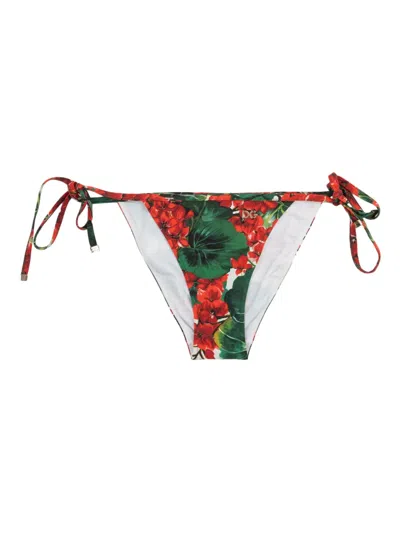Dolce & Gabbana Floral-print Tie-side Bikini Bottoms