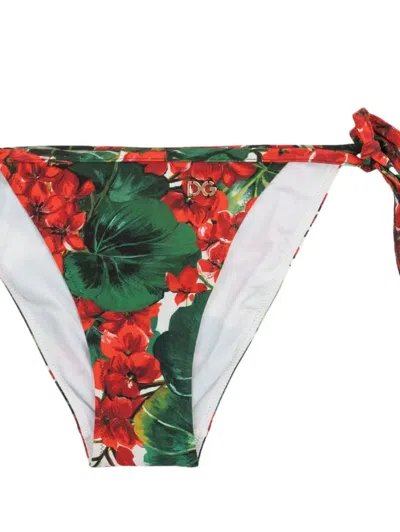 Dolce & Gabbana Floral-print Tie-side Bikini Bottoms