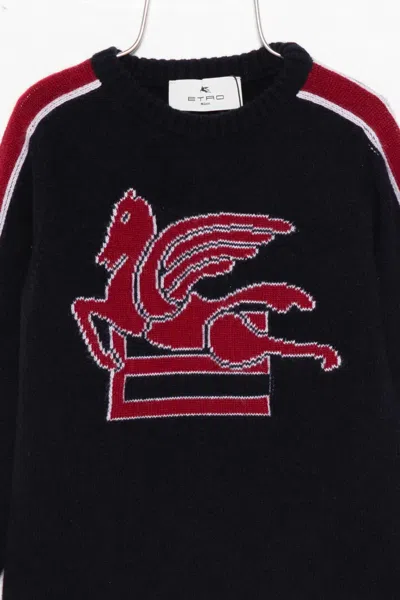 Etro Pegaso-intarsia Sweater In Black