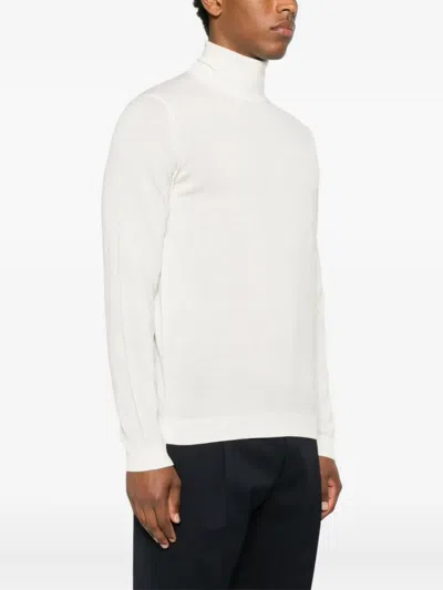 Roberto Collina Man Turtleneck Ivory Size 44 Merino Wool In White