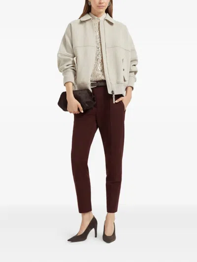 Brunello Cucinelli Button-fastening Stretch-cotton Trousers