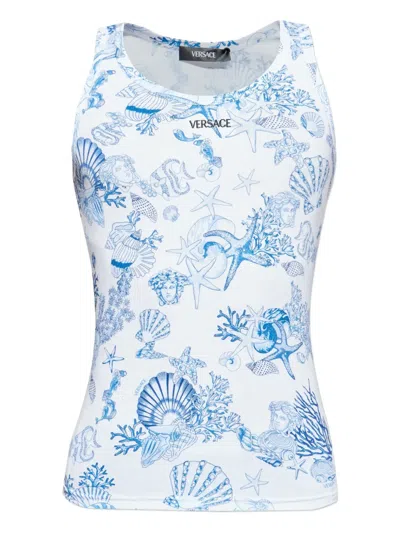 Versace Sea Life-print Tank Top In Multi