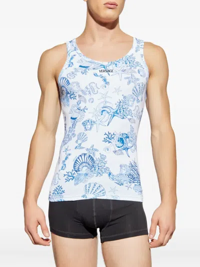 Versace Sea Life-print Tank Top In Multi
