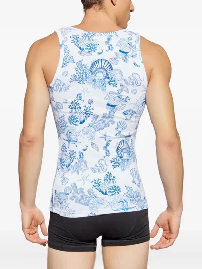 Versace Sea Life-print Tank Top In Multi