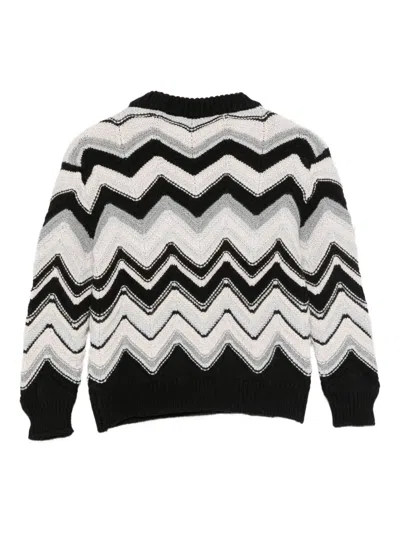 Missoni Chevron-pattern Wool-blend Sweater In White