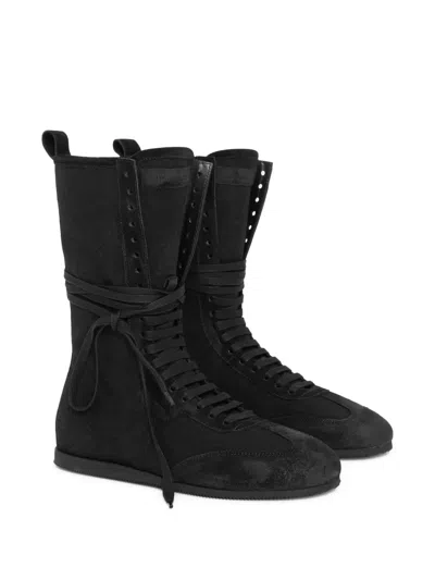 Ann Demeulemeester Fides High-top Boxing Sneakers In Black