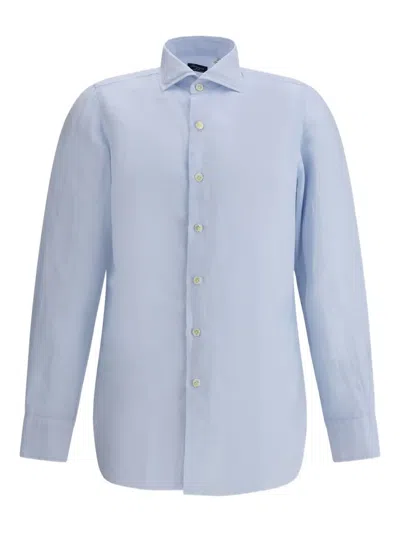Finamore 1925 Napoli Cotton Shirt In Blue