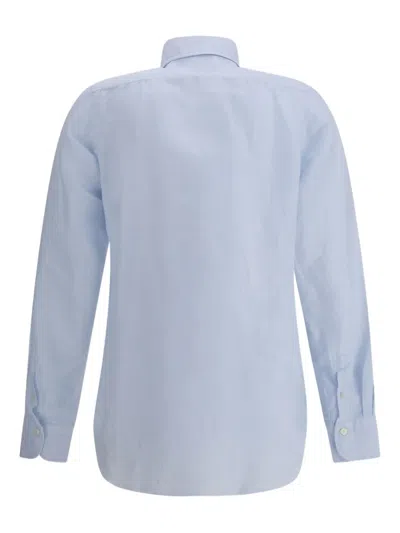 Finamore 1925 Napoli Cotton Shirt In Blue