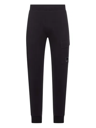 C.p. Company Lens-pocket Cotton Track Pants In Black