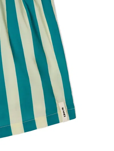 Sunnei Striped Swim Shorts In Brown