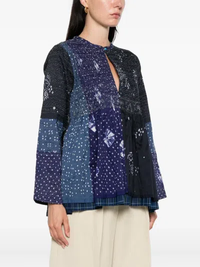Injiri Patchwork Bell-sleeve Jacket In Black
