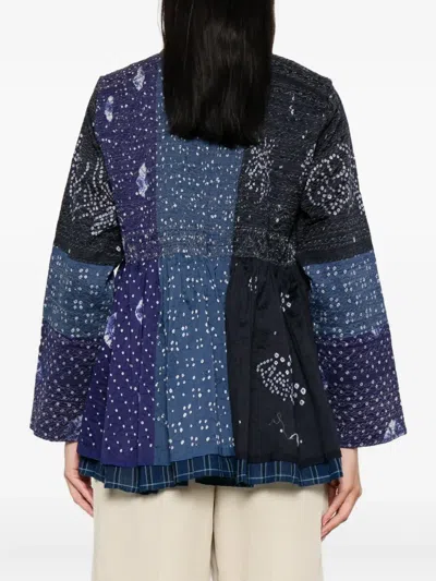 Injiri Patchwork Bell-sleeve Jacket In Black