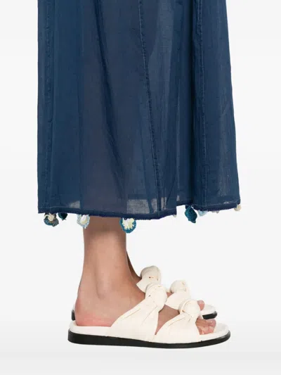 Injiri Tassel-trimmed Slip Midi Dress In Blue