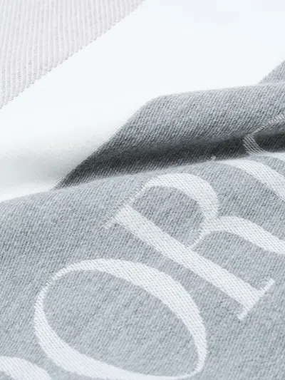 Emporio Armani Logo-jacquard Fringed Scarf In Multi