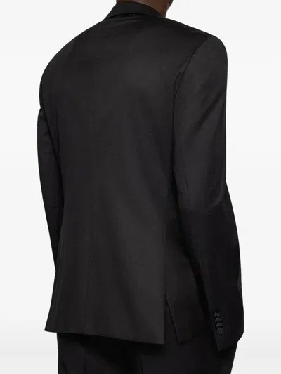 Hugo Boss Two-button Plain Jacket In Black