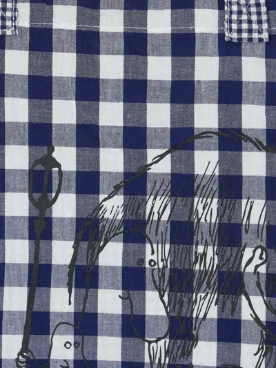 Comme Des Garçons Tao Gingham-pattern Graphic-print Tote Bag