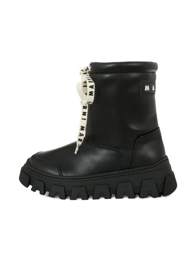 Marni Lace-up Detail Lug-sole Boots In Black