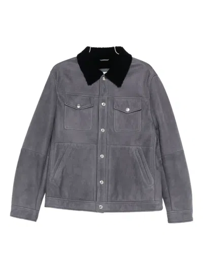 Brunello Cucinelli Shearling Jacket In Gray