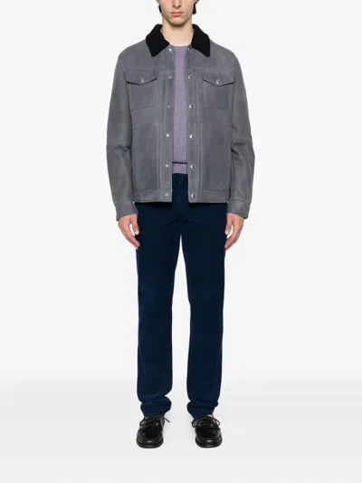 Brunello Cucinelli Shearling Jacket In Gray