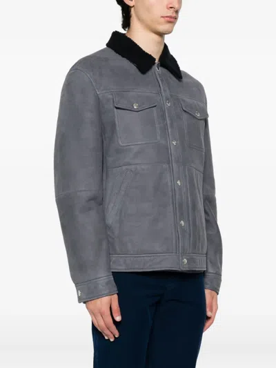 Brunello Cucinelli Shearling Jacket In Gray