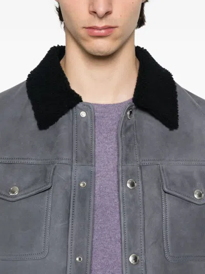 Brunello Cucinelli Shearling Jacket In Gray