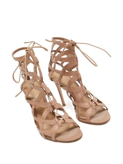 Pre-owned Gianvito Rossi 2024 110mm Leather Sandals In Pink