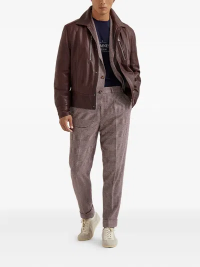 Brunello Cucinelli Pleated Cotton-cashmere Blend Trousers In Multi