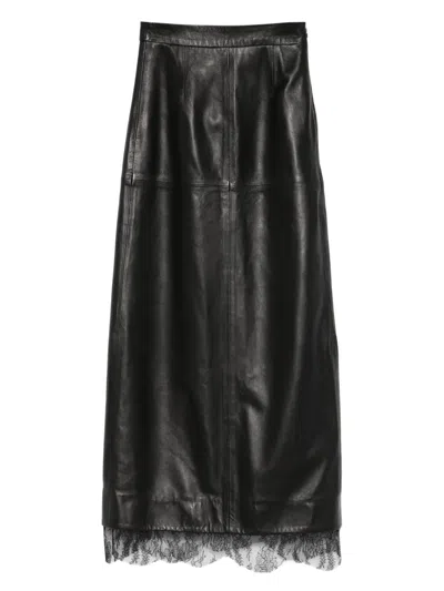 Manokhi Leather A-line Skirt In Black