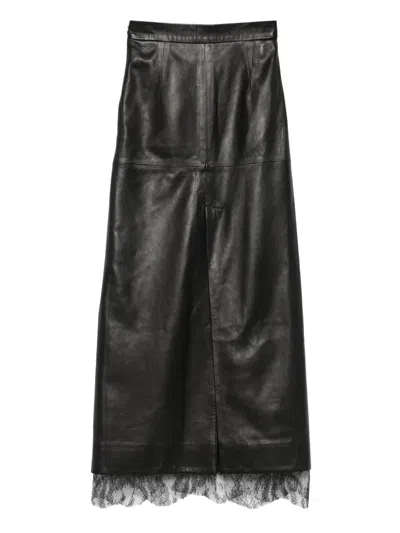 Manokhi Leather A-line Skirt In Black