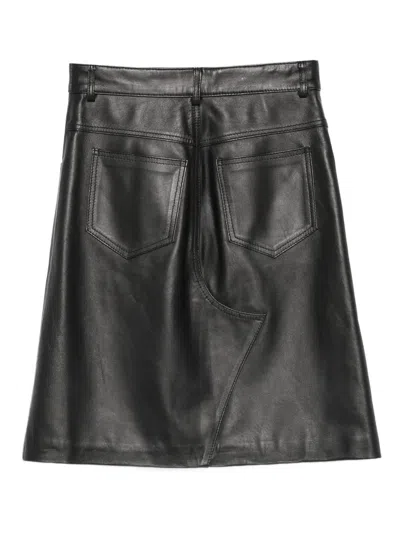 Manokhi Leather A-line Skirt In Black