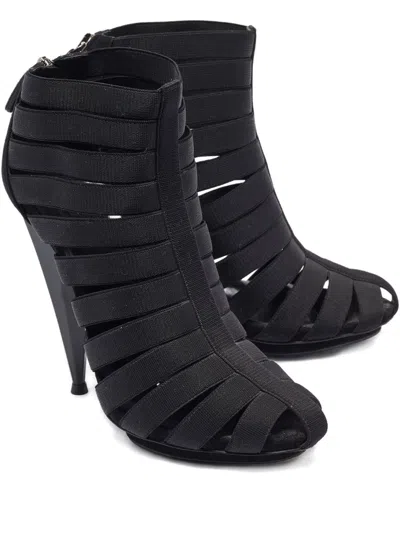 Pre-owned Gucci Suede Platform Strappy Boots