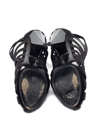 Pre-owned Gucci Suede Platform Strappy Boots