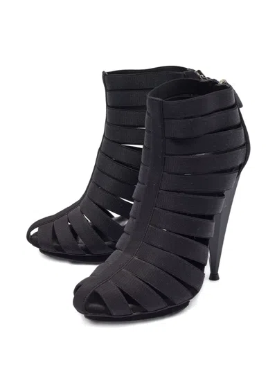 Pre-owned Gucci Suede Platform Strappy Boots