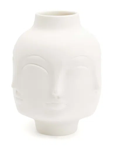 Jonathan Adler Dora Maar Embossed-face Vase (12.24cm X 20.95cm) In White