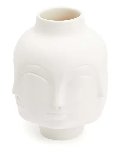 Jonathan Adler Dora Maar Embossed-face Vase (12.24cm X 20.95cm) In White