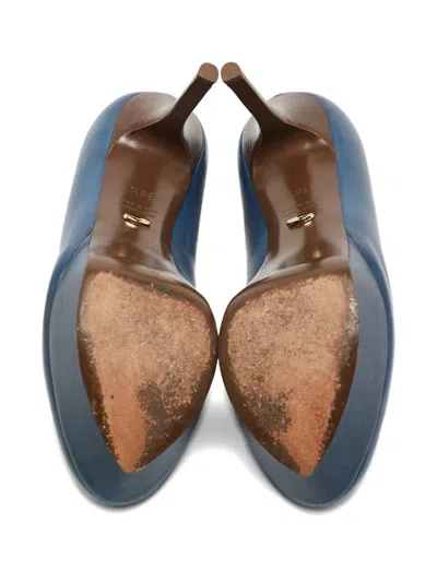 Pre-owned Sergio Rossi Vintage  120mm Platform Pumps In Blue