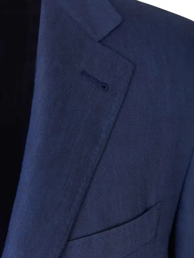 Canali Two-button Flap-pocket Suit In Blue