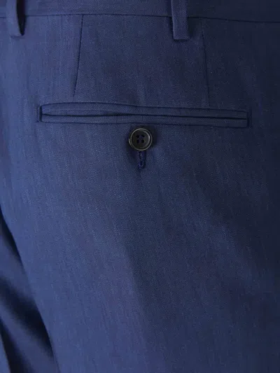 Canali Two-button Flap-pocket Suit In Blue
