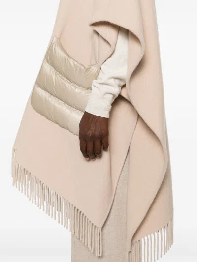 Herno Women Wool And Nylon Cape In Brown