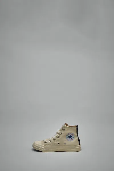 Comme Des Garçons Play Kids Beige Converse Edition Chuck 70 High Top Sneakers In White
