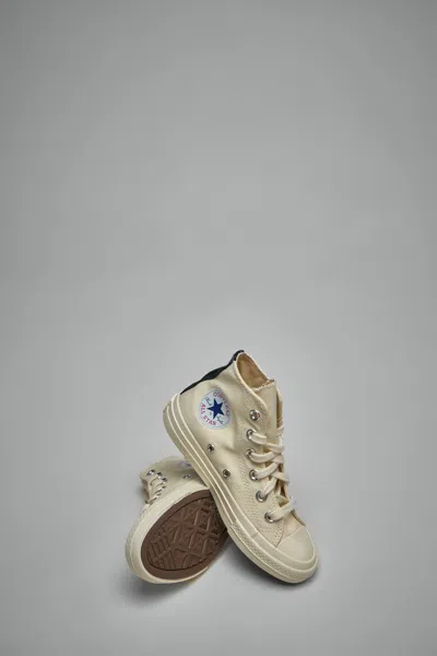 Comme Des Garçons Play Kids Beige Converse Edition Chuck 70 High Top Sneakers In White