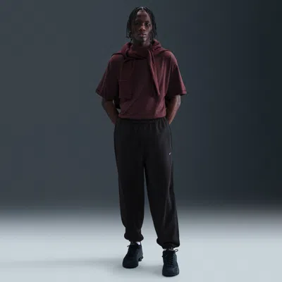 Nike Men's Solo Swoosh Cuffed Fleece Pants In Black