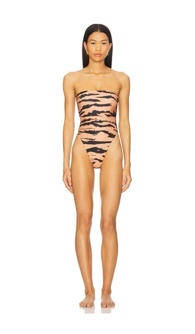 Adriana Degreas X Sabine Getty High Leg Strapless One Piece Swimsuit