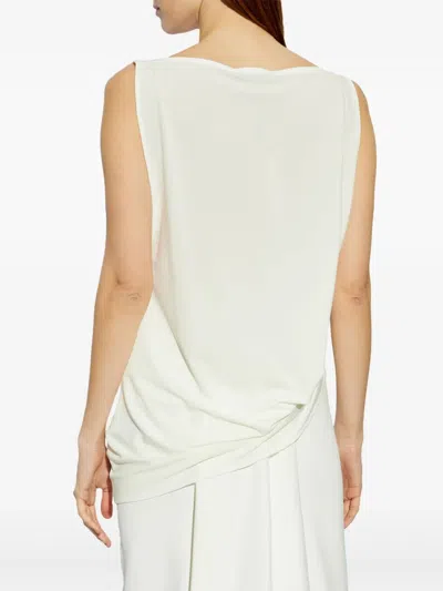 Jacquemus Le Haut Peplo White Top With Square Neck And Cut-out On The Side In Viscose Blend Woman In White