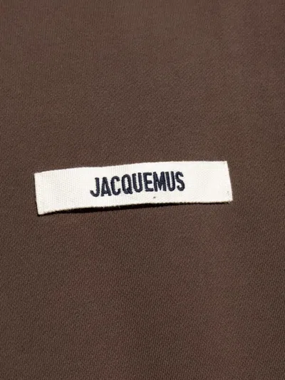 Jacquemus Basic Crew Neck T-shirt With Long Sleeves In Brown