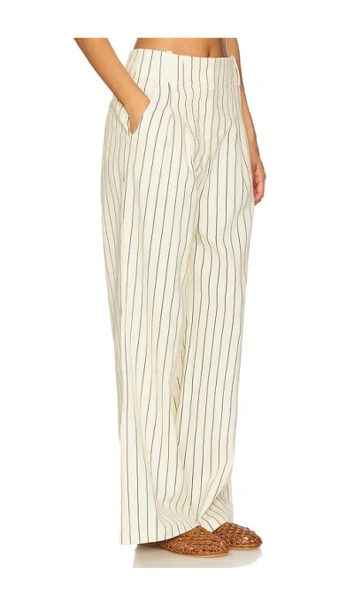 Simonmiller Bloo Linen Pants Cream Pinstripe In Multi